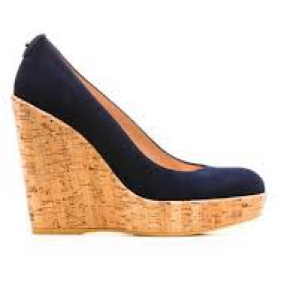 Rare Stuart Weitzman Corkswoon Navy Suede Platform Wedges US 8.5 $445 Retail - Picture 2 of 16